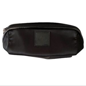 Herve Leger black wristlet style travel makeup cosmetic bag